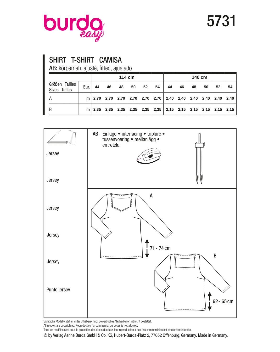 Symønster Burda 5731 - Topp - Dame | Bilde 3