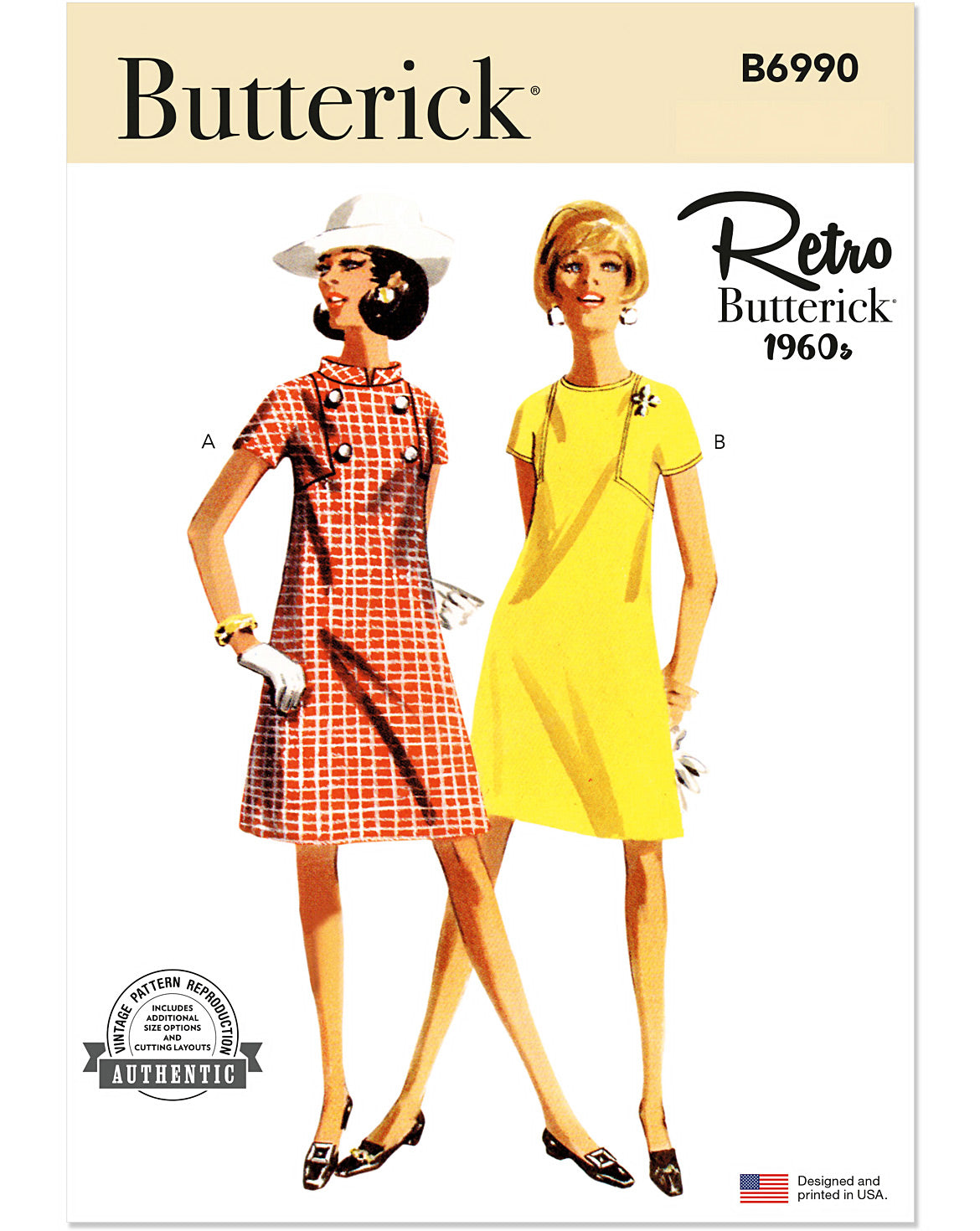 PDF-symønster - Butterick B6990 - Kjole Vintage - Dame | Bilde 2