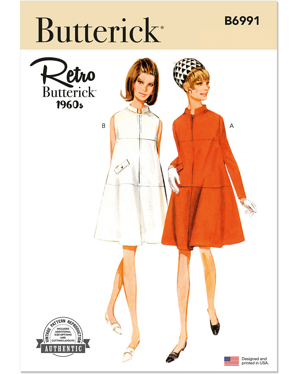 PDF-symønster - Butterick B6991 - Kjole Vintage - Dame | Bilde 2