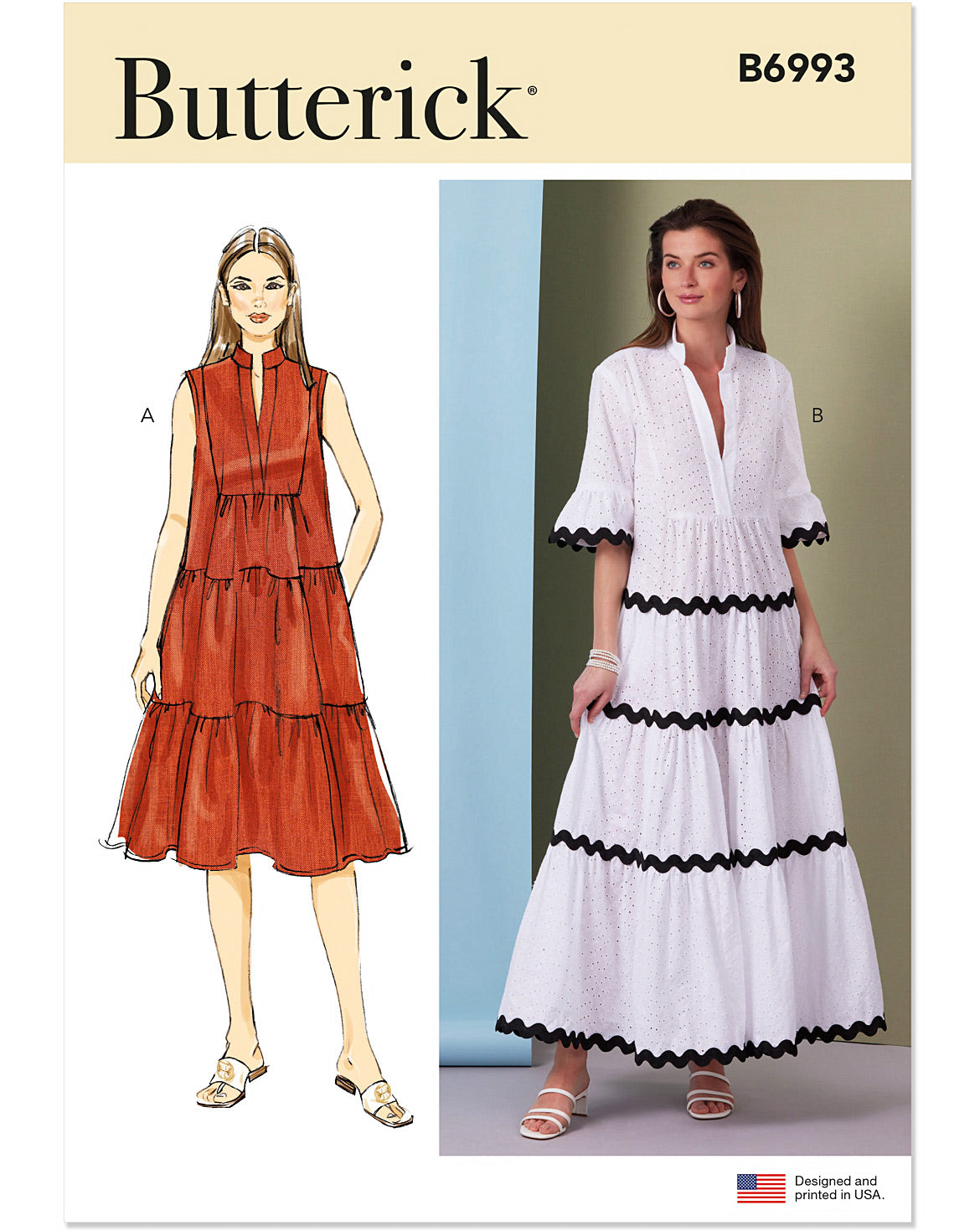 PDF-symønster - Butterick B6993 - Kjole - Dame | Bilde 4