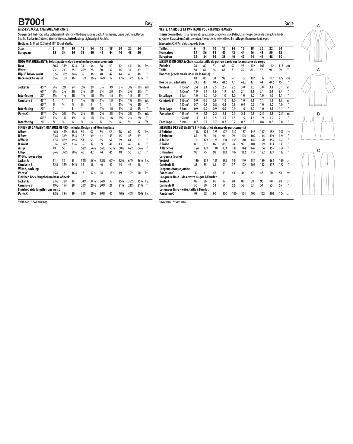 PDF-symønster - Butterick B7001 - Topp Bukse Tunika - Dame | Bilde 4