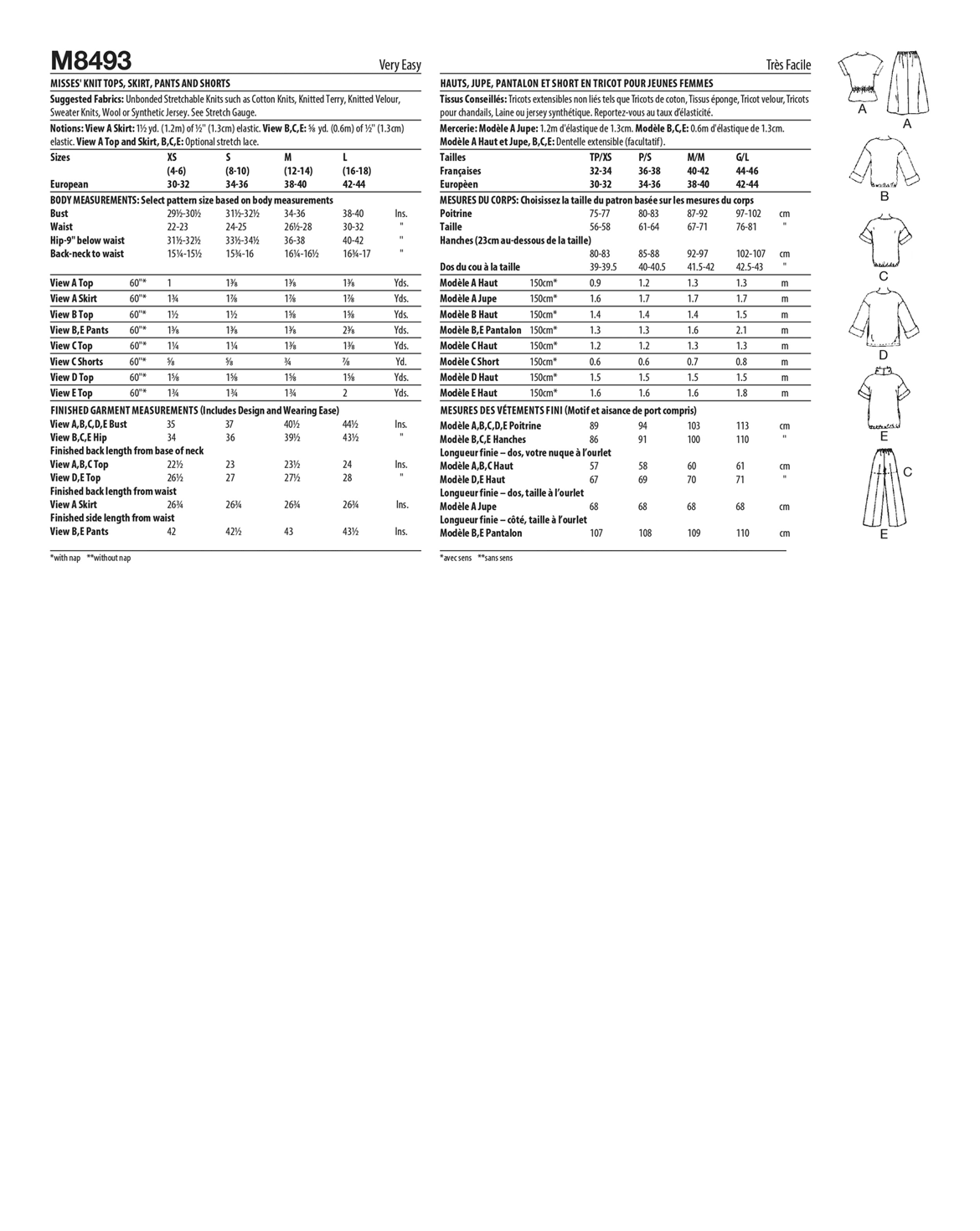 PDF-symønster - McCall´s 8493 - Topp Bukse Skjørt Vintage Shorts Genser - Dame | Bilde 3