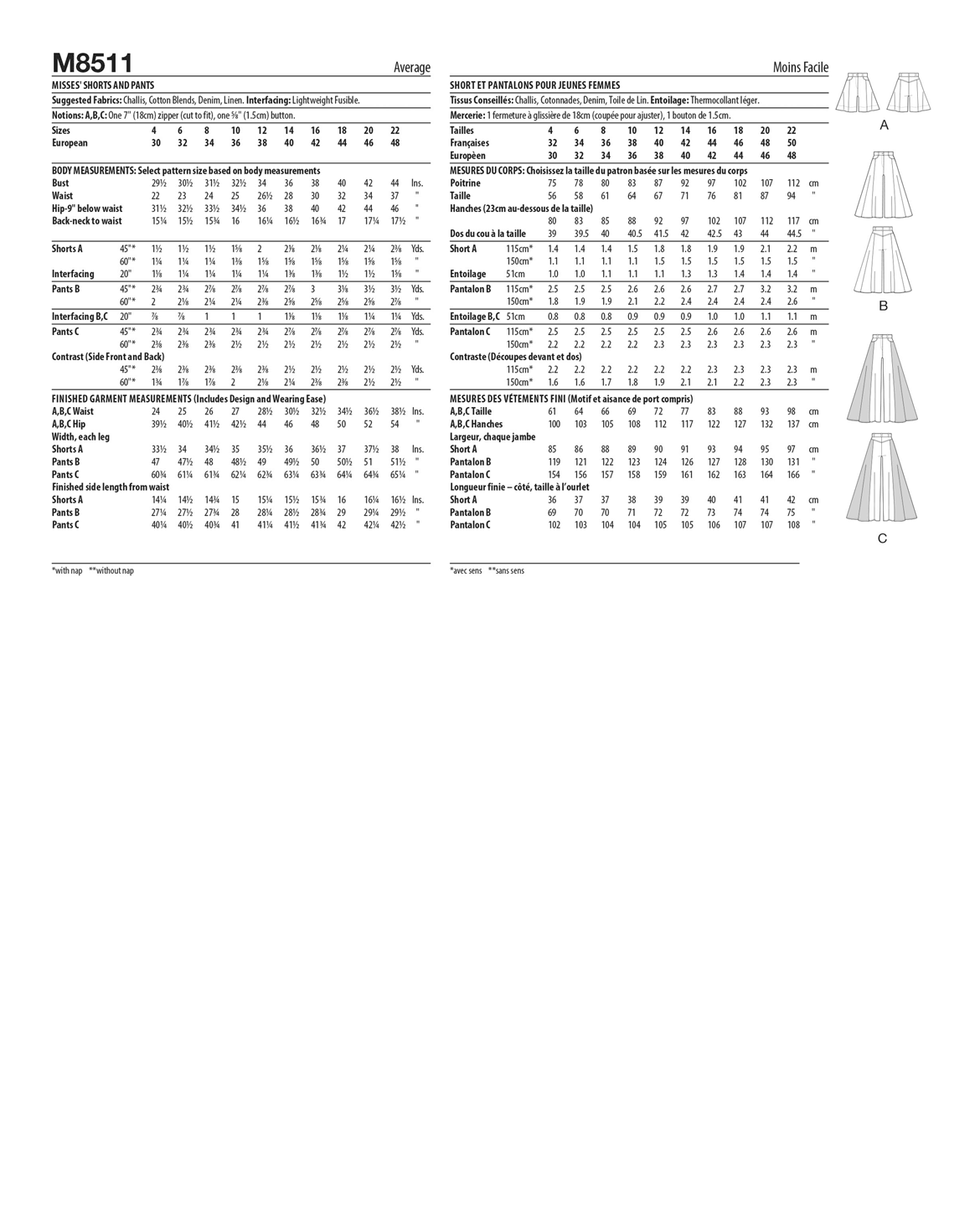 PDF-symønster - McCall´s 8511 - Bukse Shorts - Dame | Bilde 4