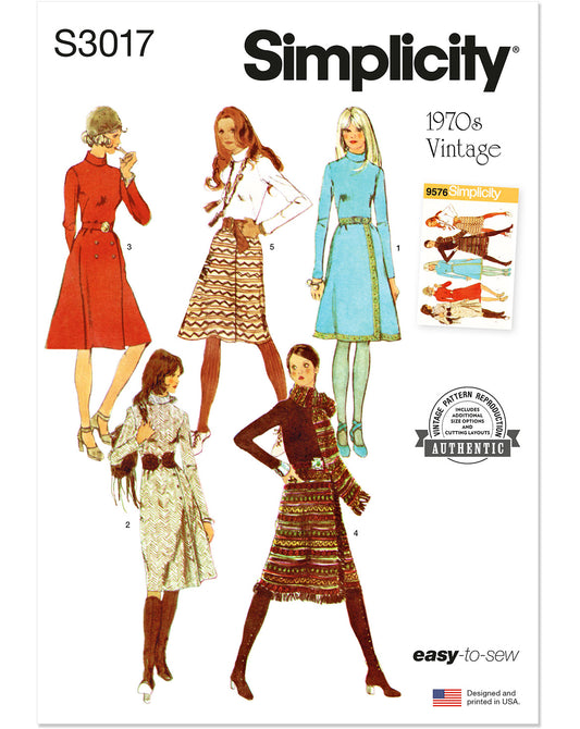 PDF-symønster - Simplicity 3017 - Kjole Vintage - Dame - Sjal | Bilde 2