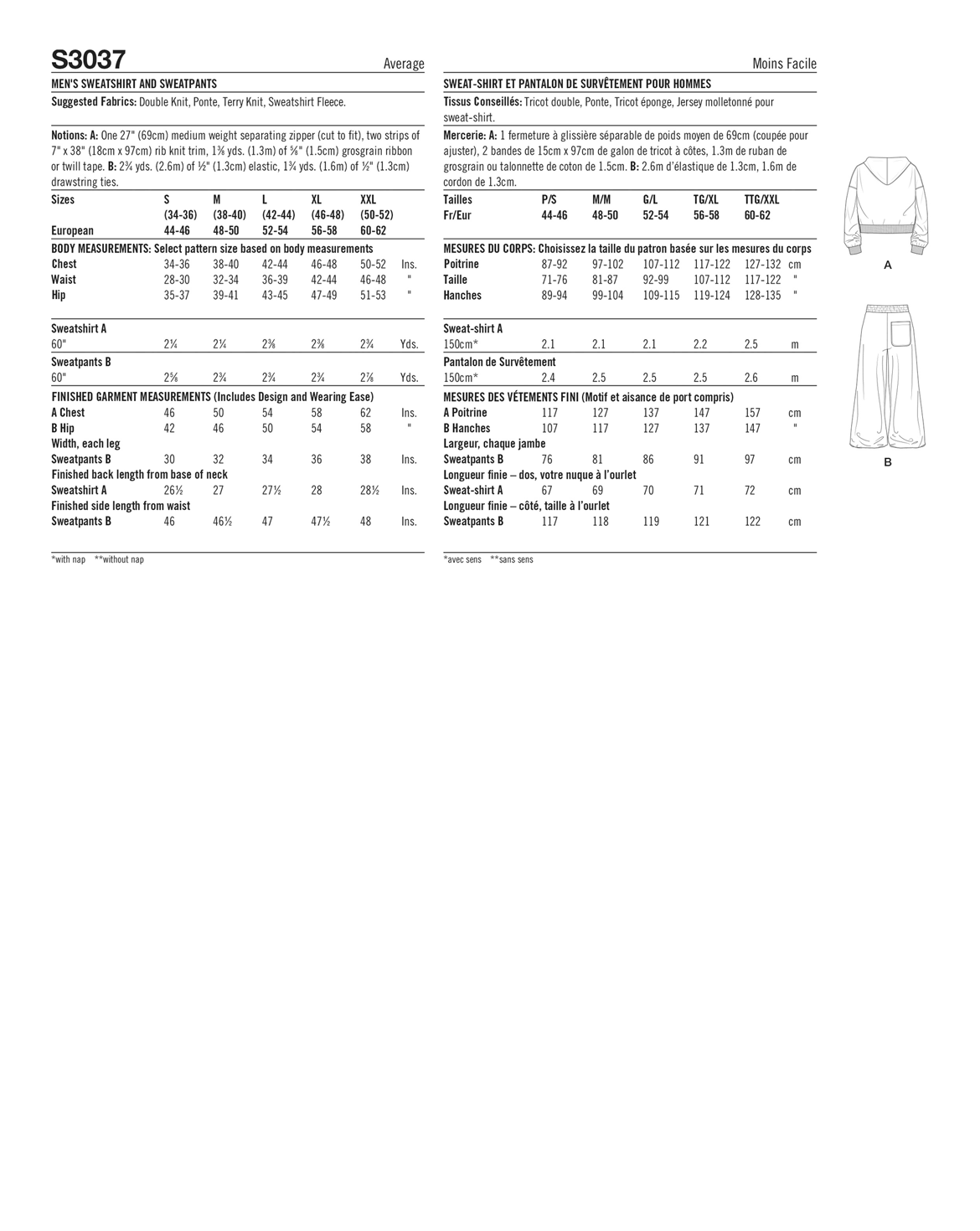 PDF-symønster - Simplicity 3037 - Jakke Bukse Sportstøy - Herre | Bilde 3