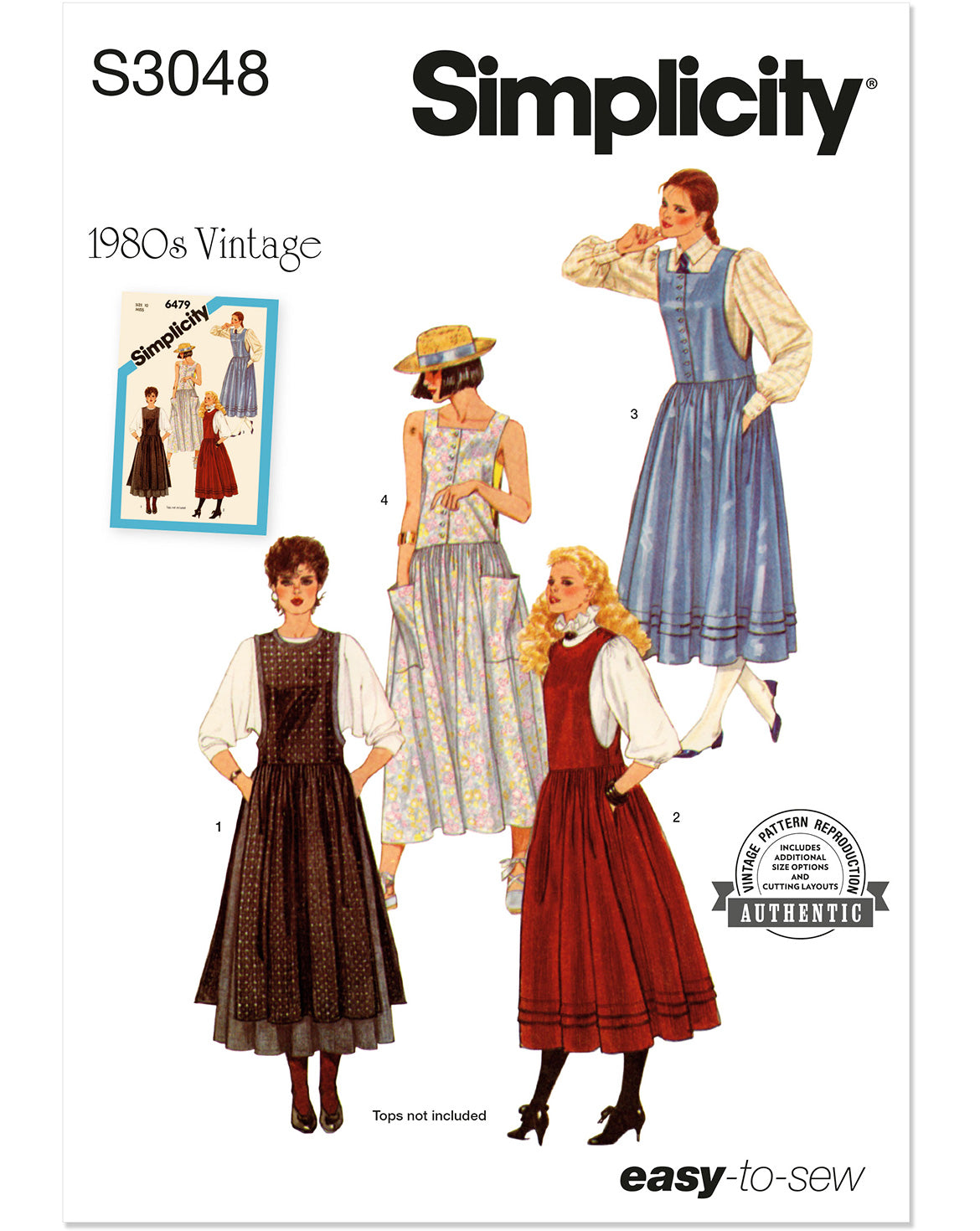 PDF-symønster - Simplicity 3048 - Vintage Kjole - Dame | Bilde 2