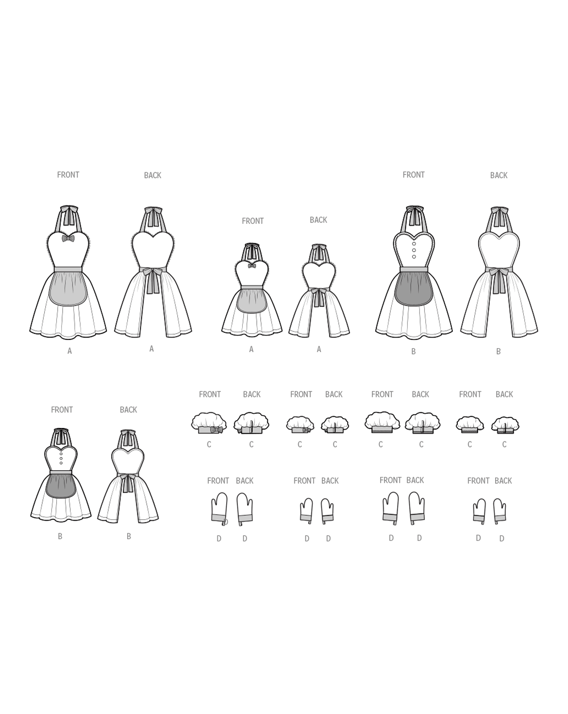 Symønster PDF-symønster - Simplicity 3050 - Forkle - Jente Dame - Tilbehør | Bilde 1