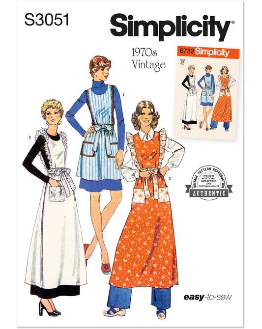 PDF-symønster - Simplicity 3051 - Vintage Forkle - Dame - Tilbehør | Bilde 2