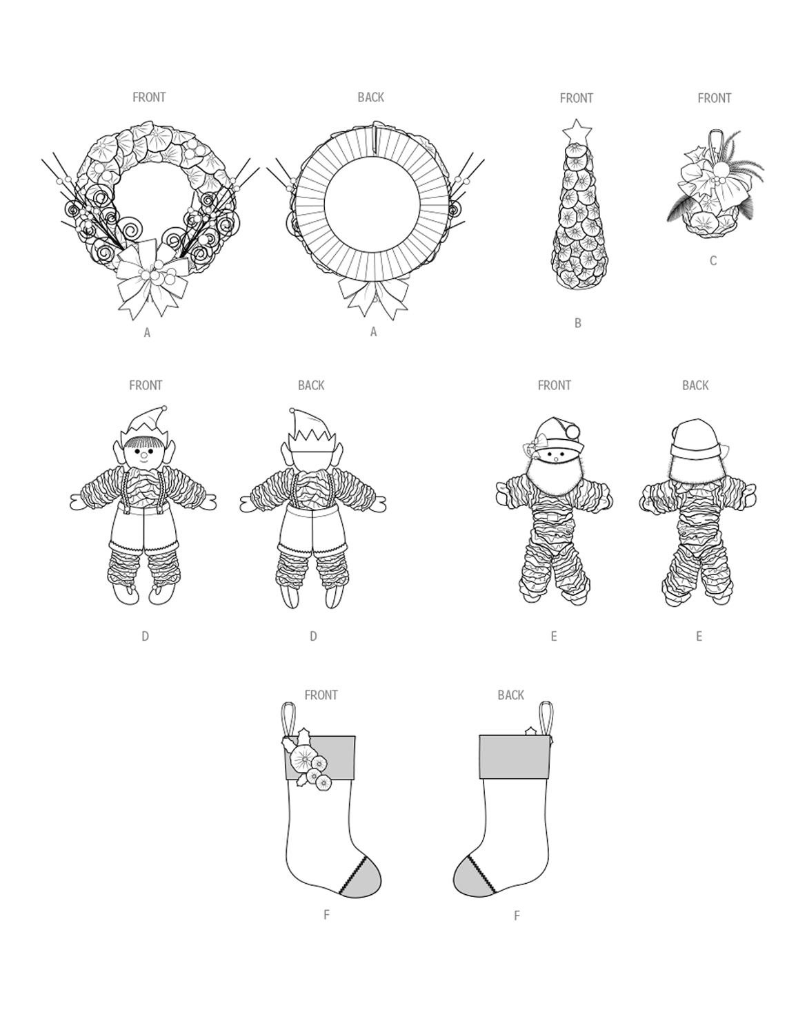 Symønster PDF-symønster - Simplicity 3056 - Hjemmedekorasjon - Jul | Bilde 1