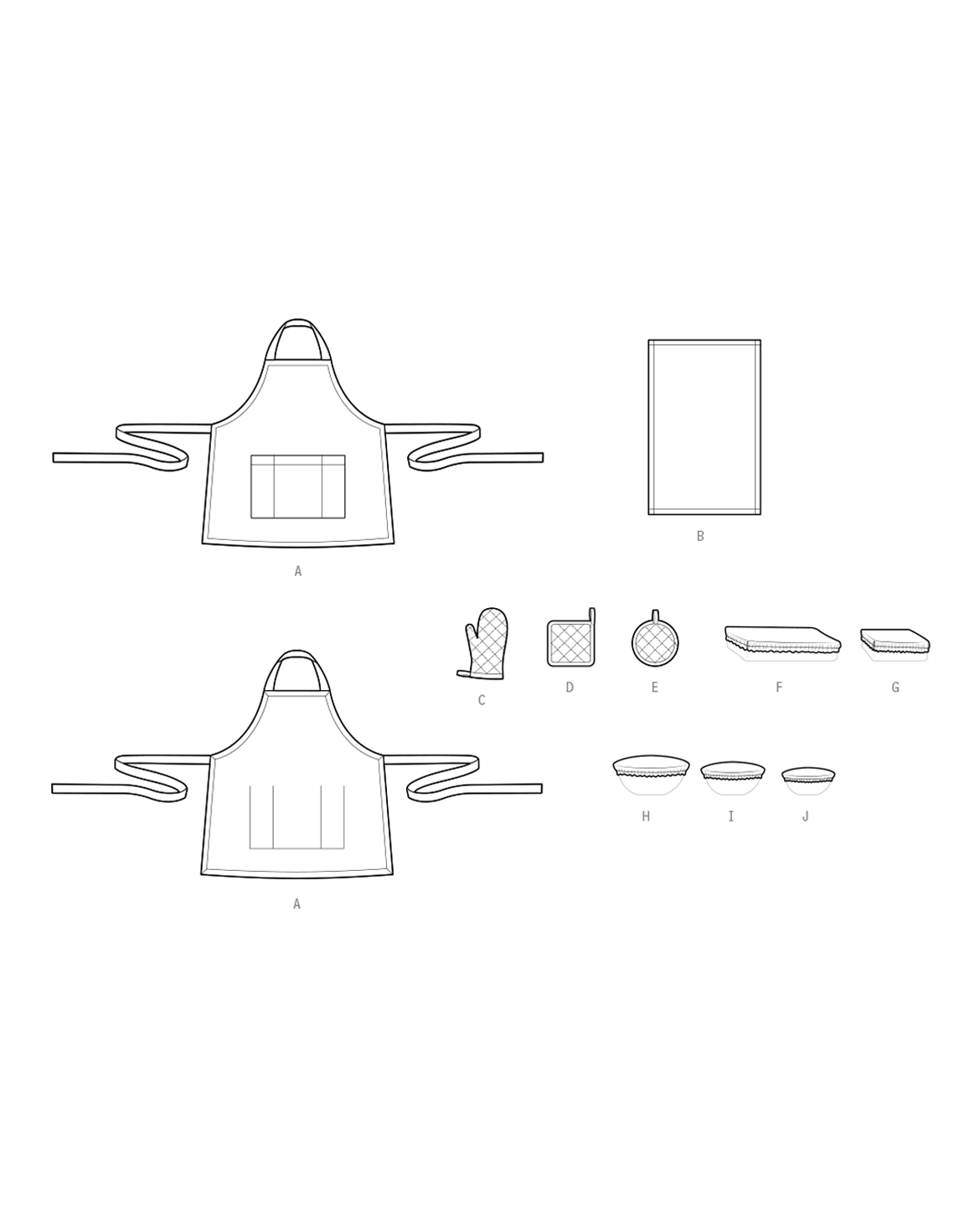 Symønster PDF-symønster - Simplicity 3058 - Forkle - Hjemmedekorasjon | Bilde 1