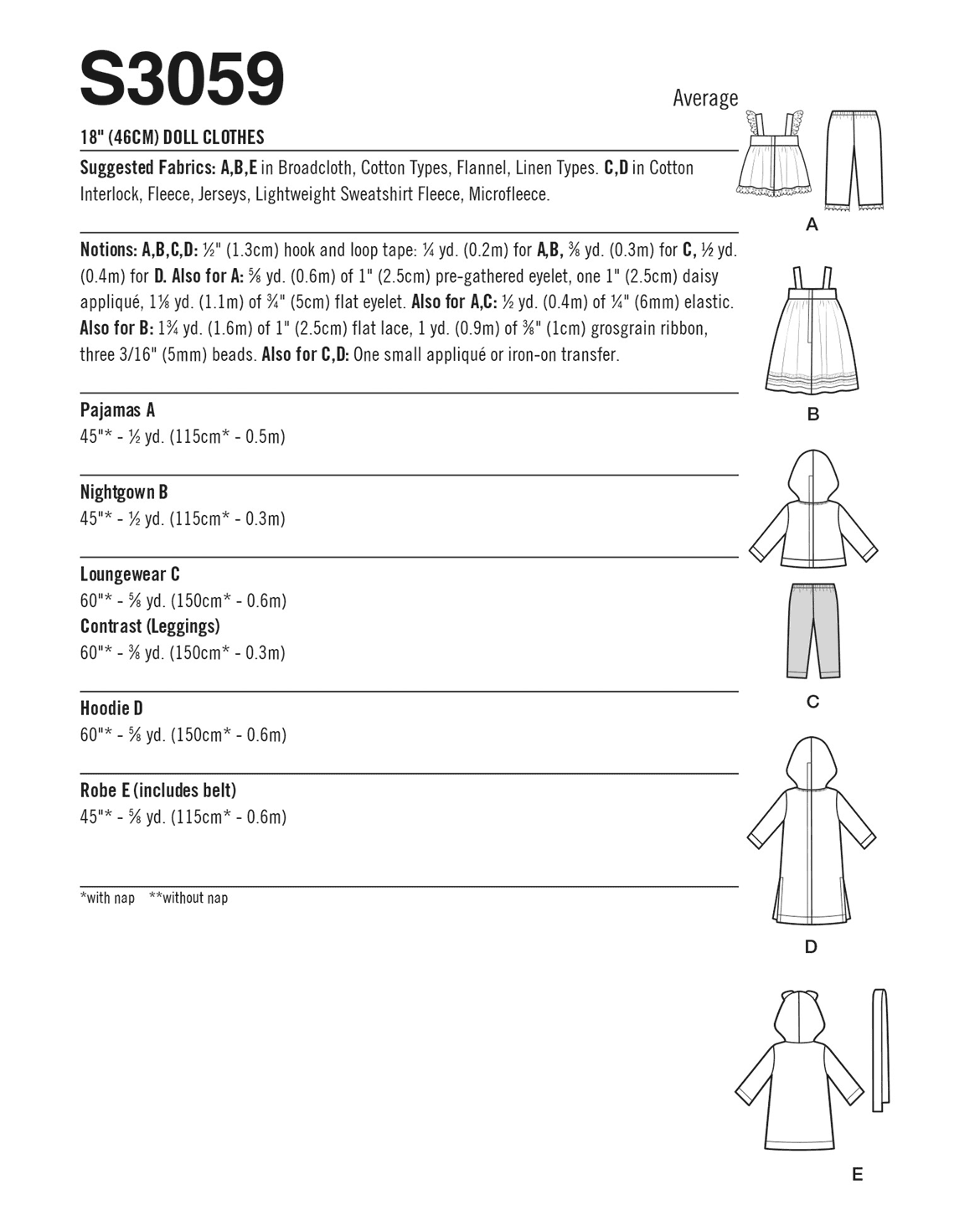 PDF-symønster - Simplicity 3059 - Dukkeklær | Bilde 3