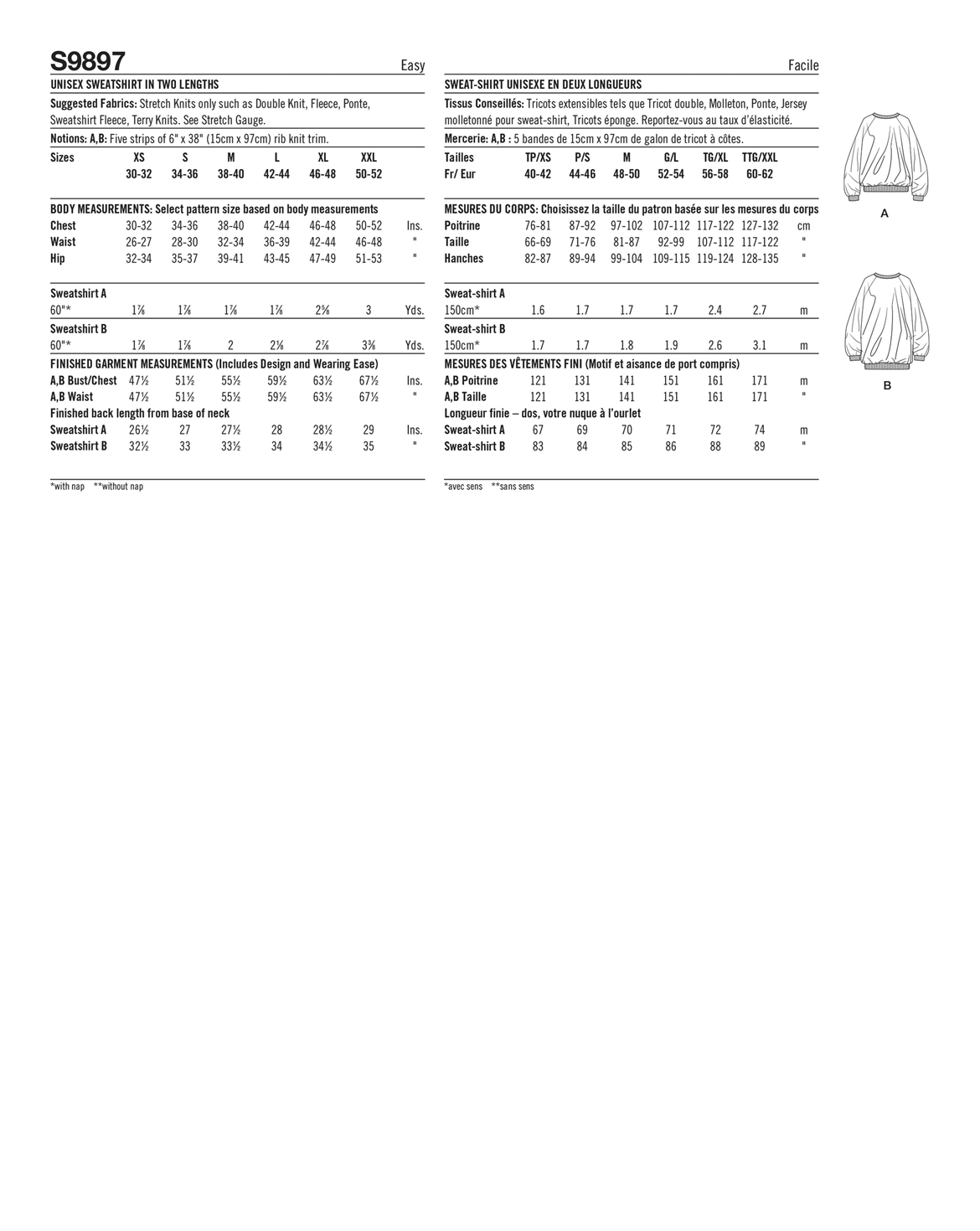 PDF-symønster - Simplicity 9897 - Genser - Dame Herre | Bilde 3