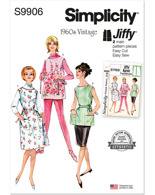 PDF-symønster - Simplicity 9906 - Vintage Forkle - Dame | Bilde 2