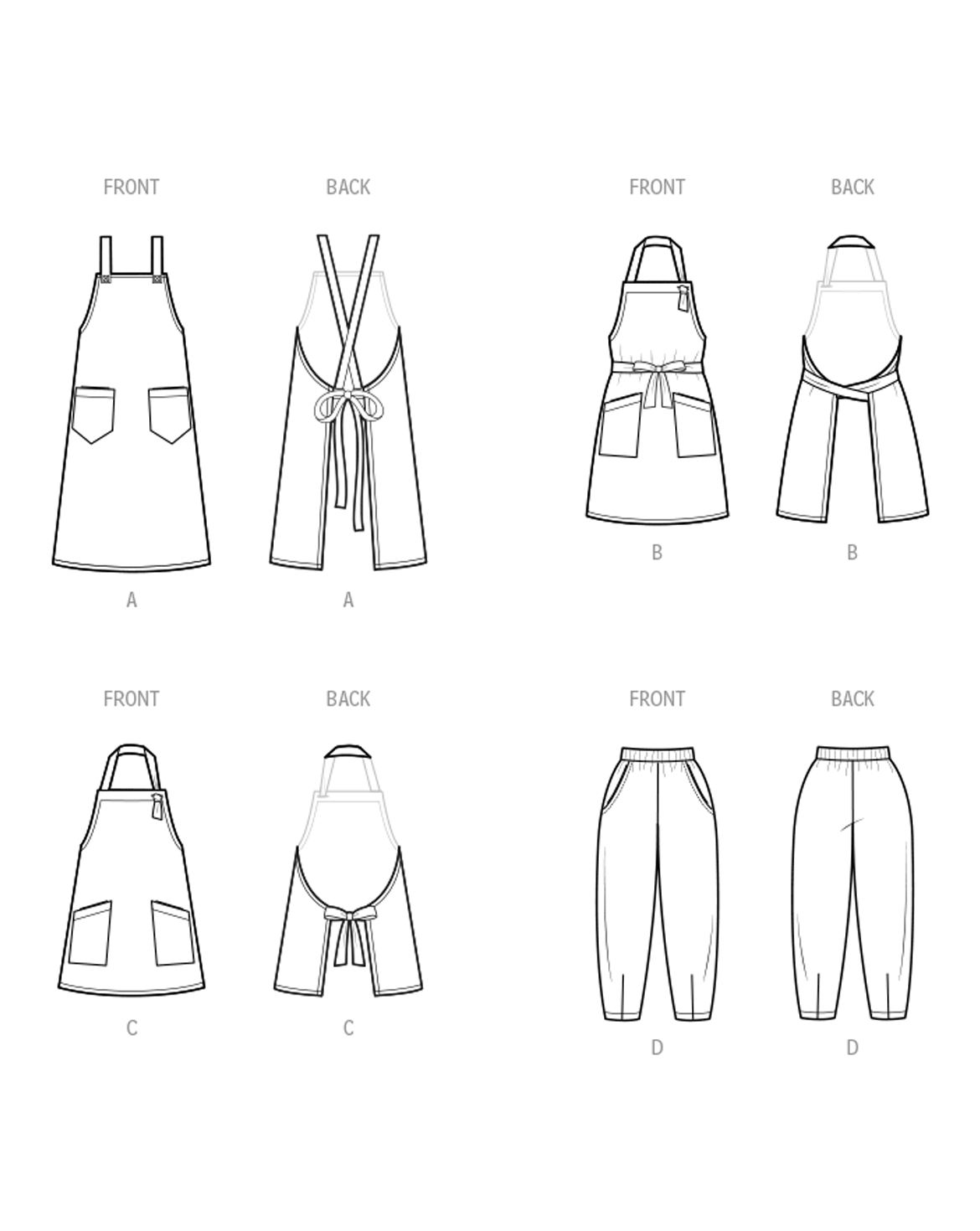 PDF-symønster - Simplicity 9907 - Bukse Forkle - Dame | Bilde 5