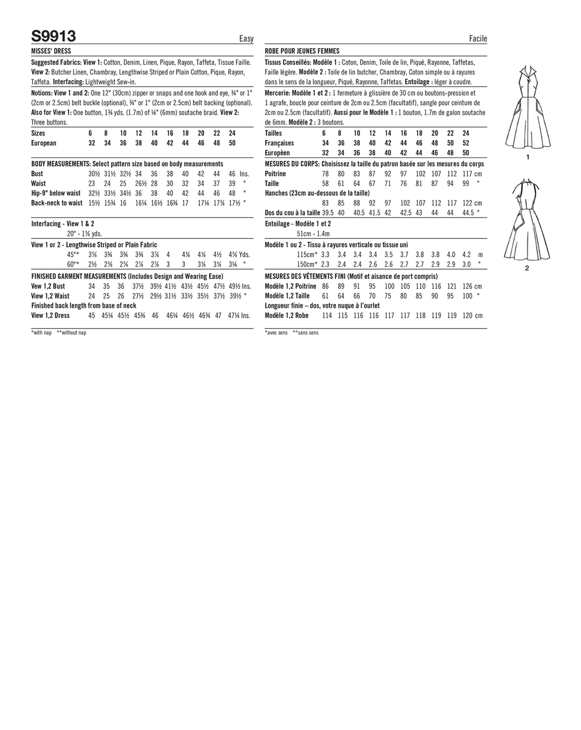 PDF-symønster - Simplicity 9913 - Kjole Vintage - Dame | Bilde 3