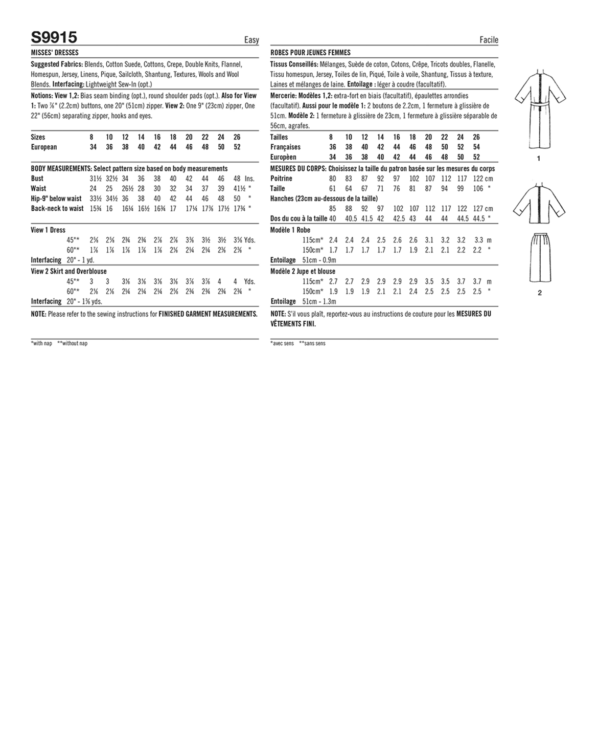 PDF-symønster - Simplicity 9915 - Kjole Skjørt Vintage Jakke - Dame | Bilde 3