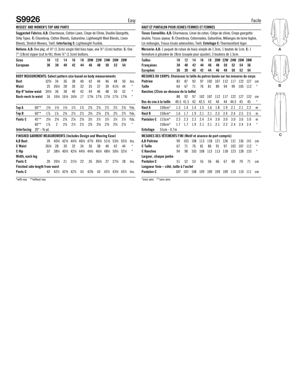 PDF-symønster - Simplicity 9926 - Topp Bukse Skjorte - Dame | Bilde 5