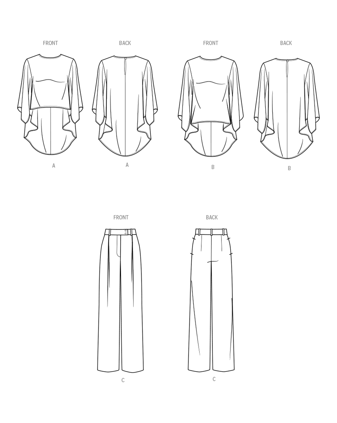 PDF-symønster - Simplicity 9926 - Topp Bukse Skjorte - Dame | Bilde 3