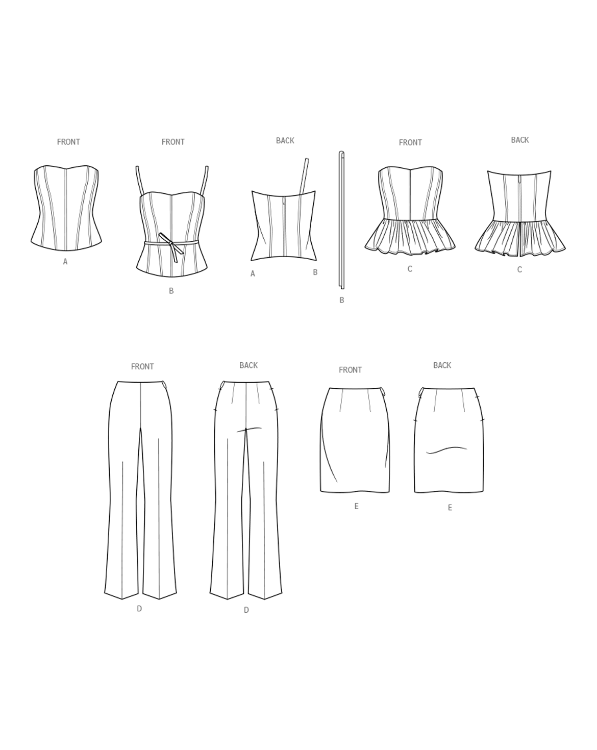 PDF-symønster - Simplicity 9927 - Topp Bukse Skjørt - Dame | Bilde 3