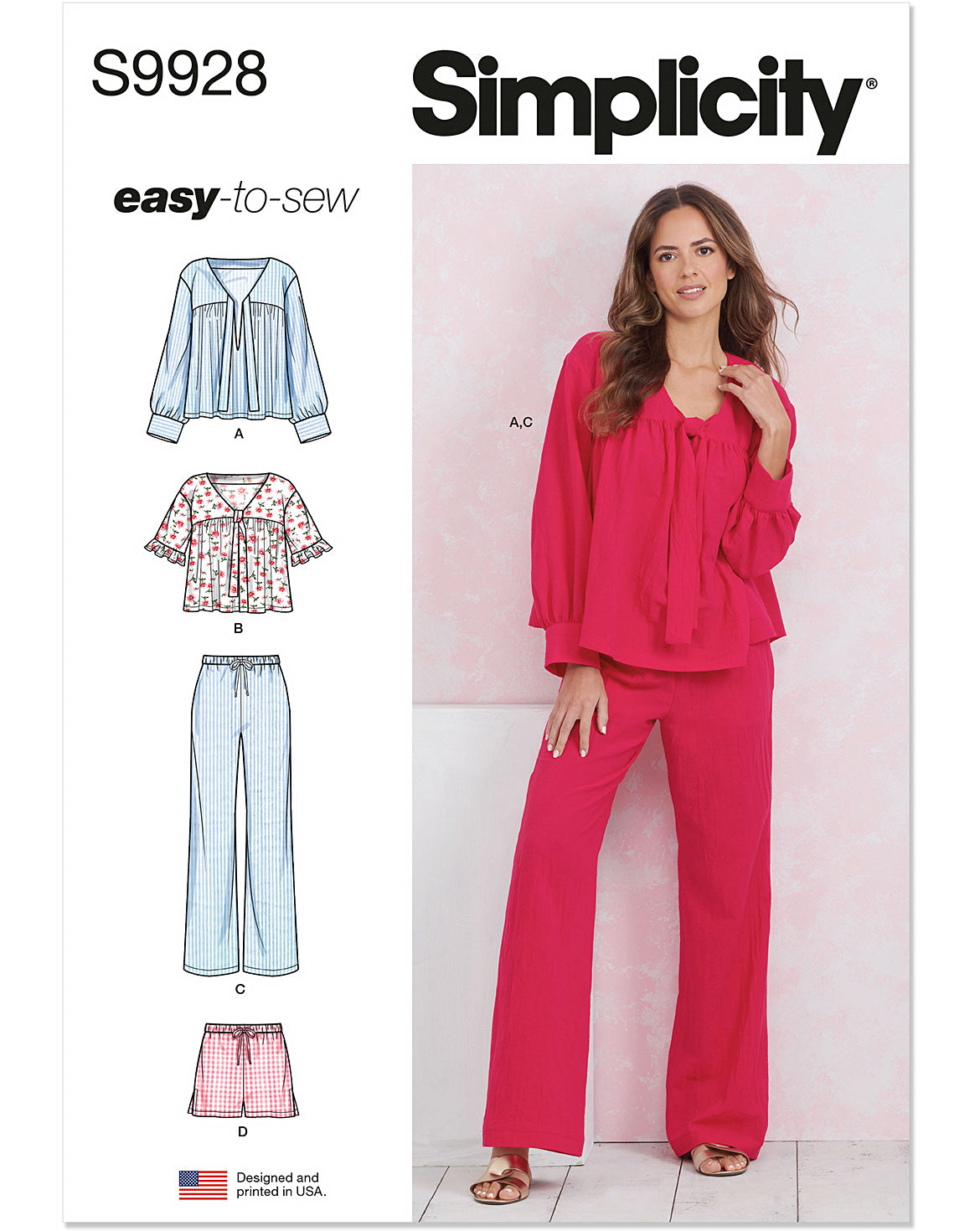 PDF-symønster - Simplicity 9928 - Topp Bukse Shorts Bluse - Dame | Bilde 4