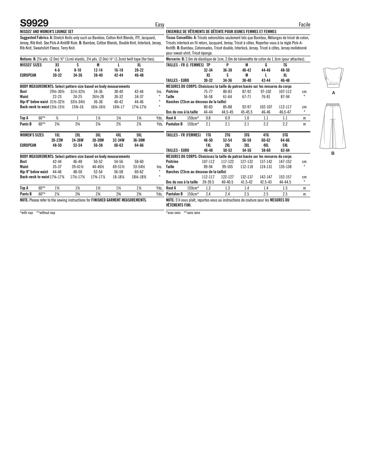 PDF-symønster - Simplicity 9929 - Topp Bukse - Dame | Bilde 3