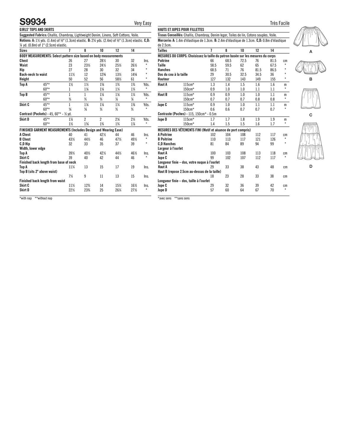 PDF-symønster - Simplicity 9934 - Topp Skjørt - Jente | Bilde 4