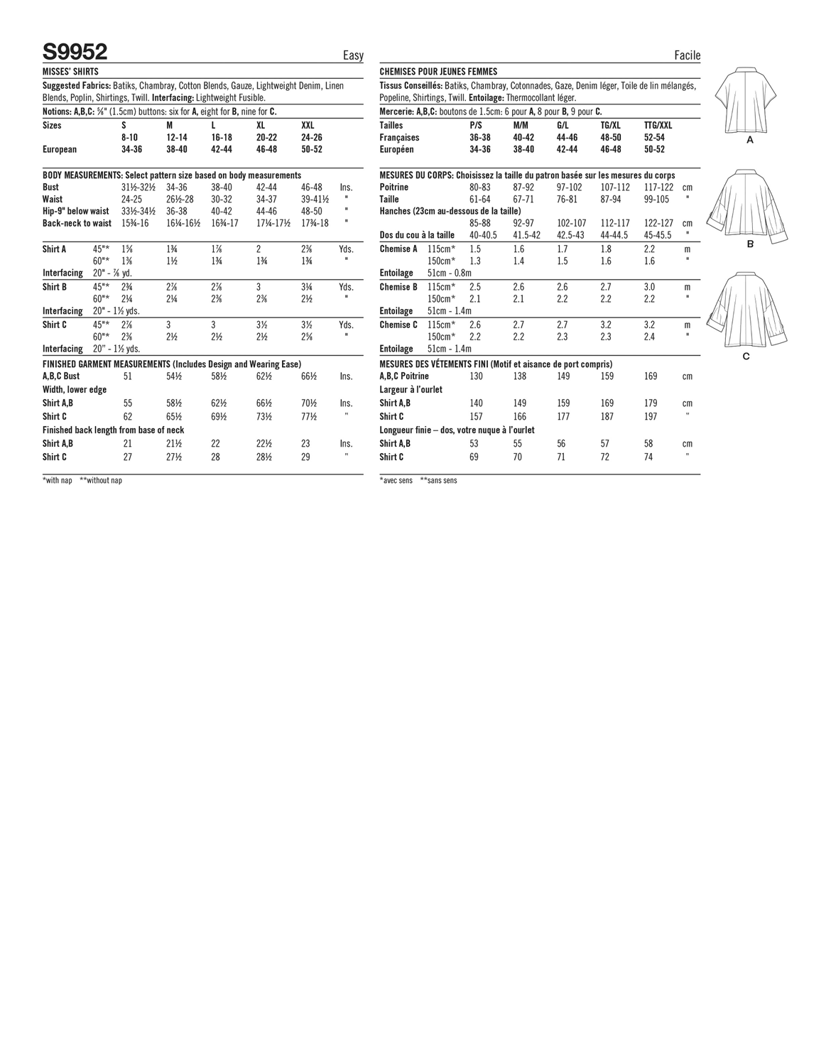 PDF-symønster - Simplicity 9952 - Bluse Skjorte - Dame | Bilde 3