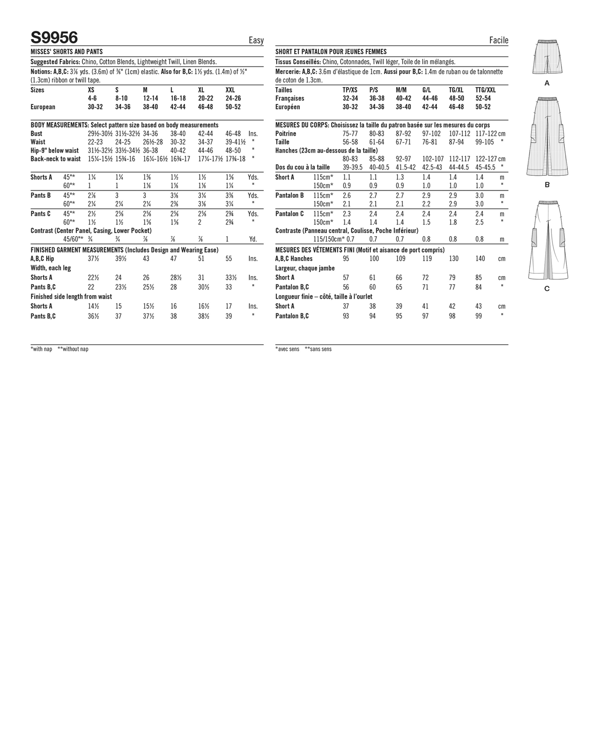 PDF-symønster - Simplicity 9956 - Bukse Shorts - Dame | Bilde 3