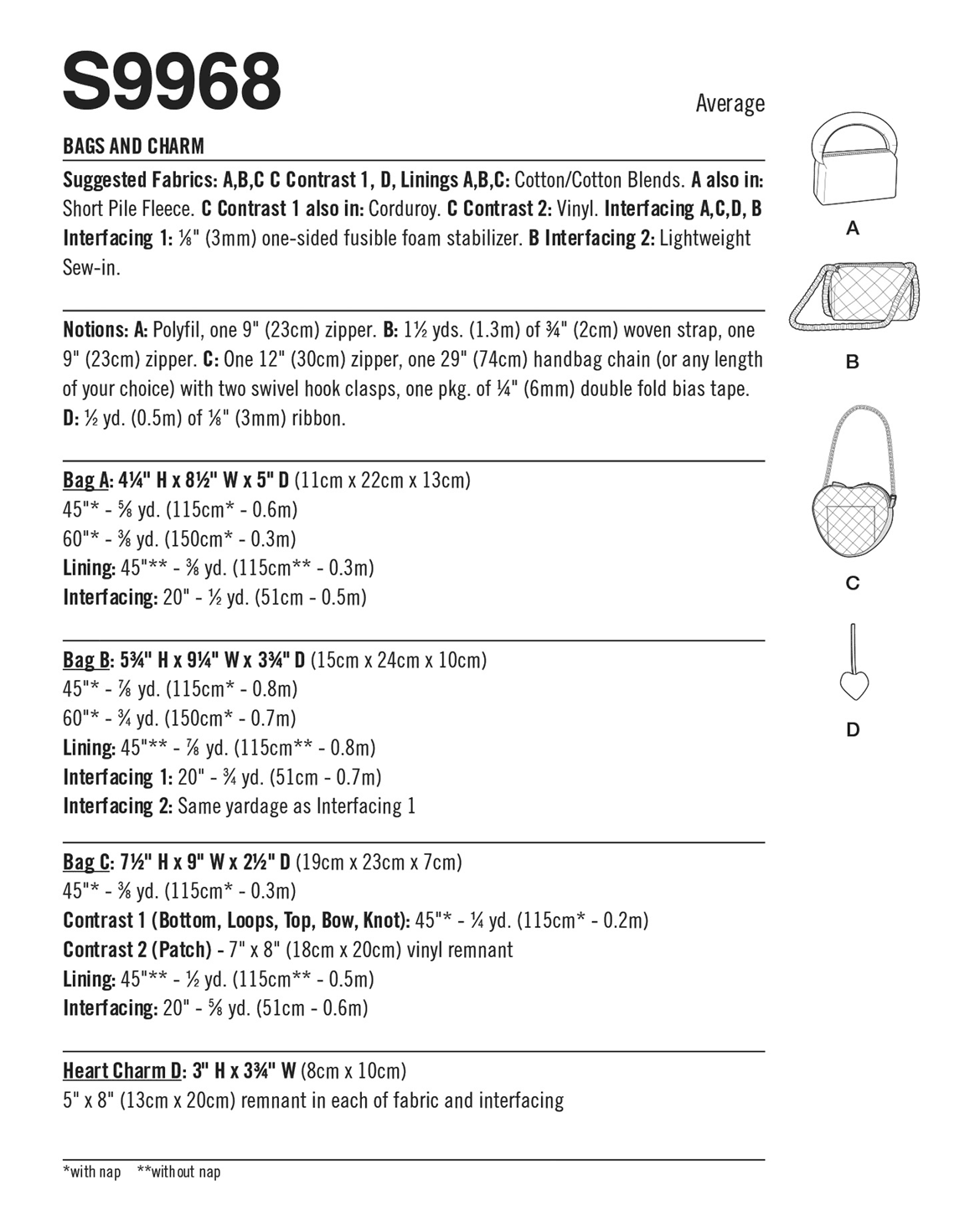 PDF-symønster - Simplicity 9968 - Dame - Tilbehør Veske | Bilde 3