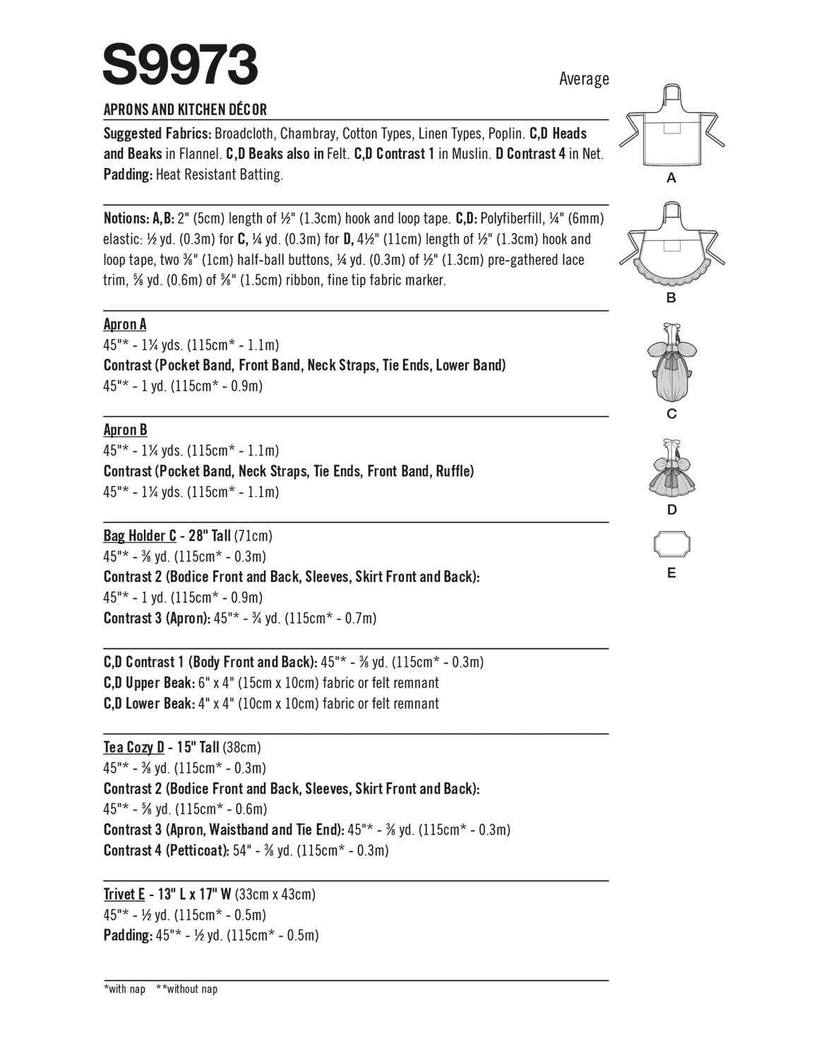 PDF-symønster - Simplicity 9973 - Forkle - Dame | Bilde 3