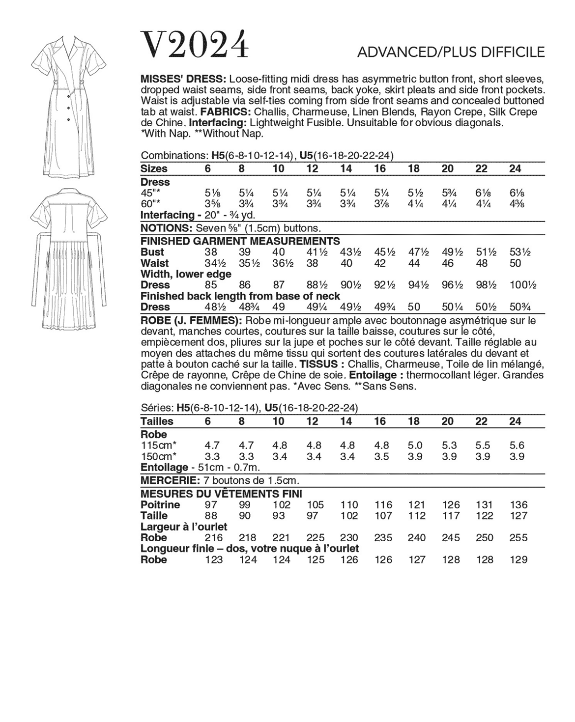 Symønster Vogue Patterns 2024 - Kjole - Dame | Bilde 3