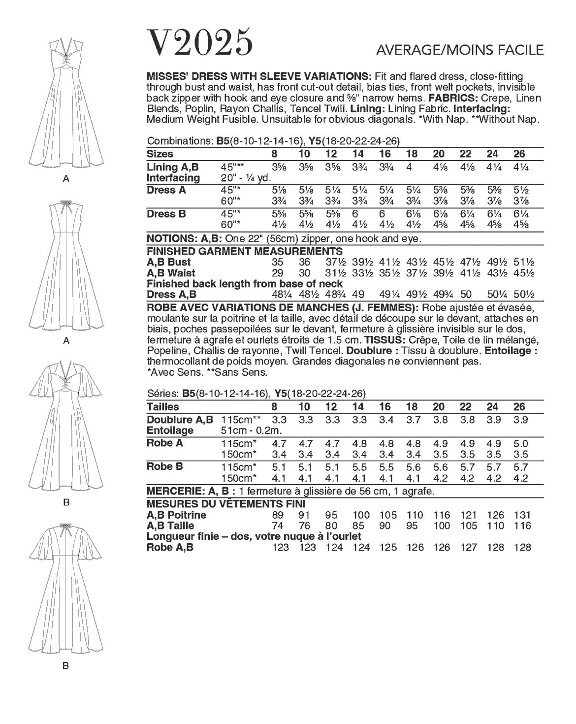 Symønster Vogue Patterns 2025 - Kjole - Dame | Bilde 4