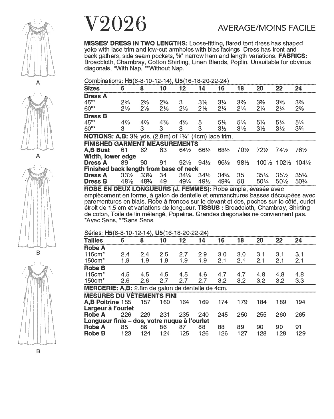 Symønster Vogue Patterns 2026 - Kjole - Dame | Bilde 4