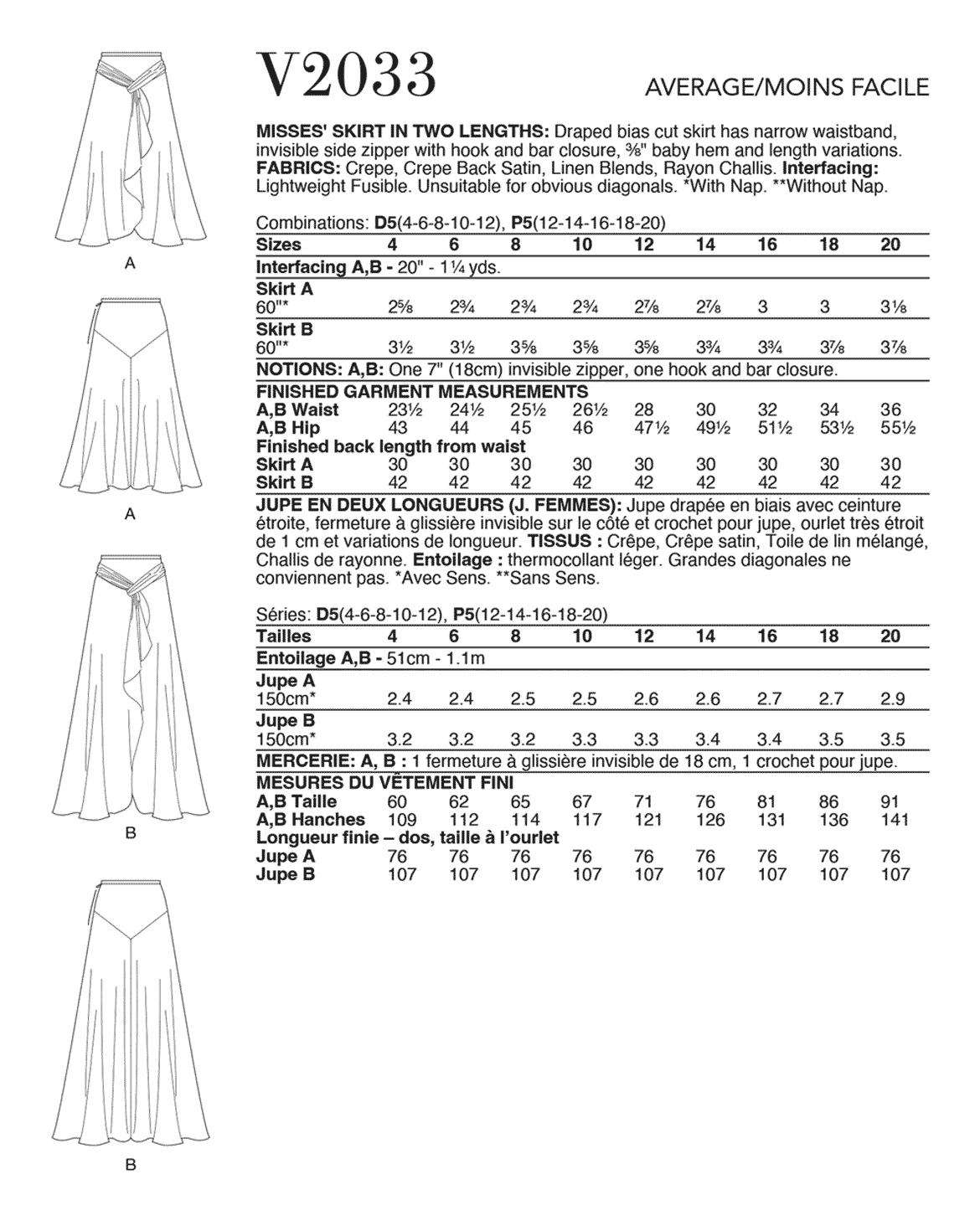 Symønster Vogue Patterns 2033 - Skjørt - Dame | Bilde 4