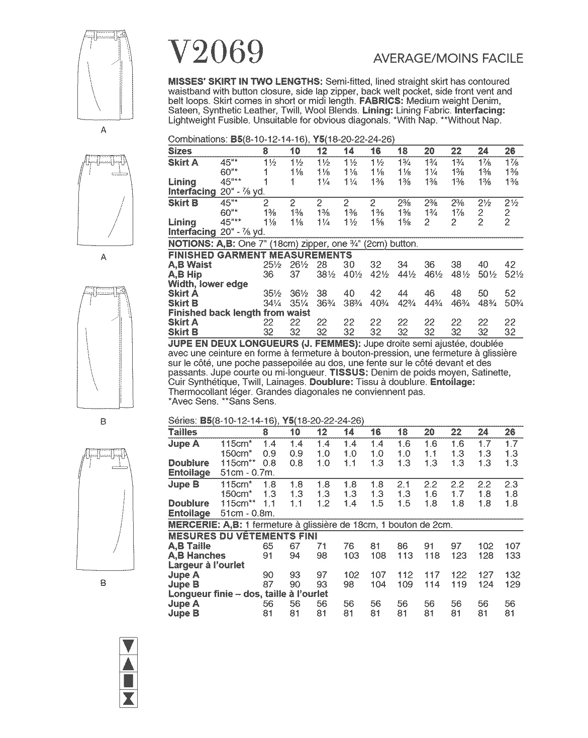 Symønster Vogue Patterns 2069 - Skjørt - Dame | Bilde 3