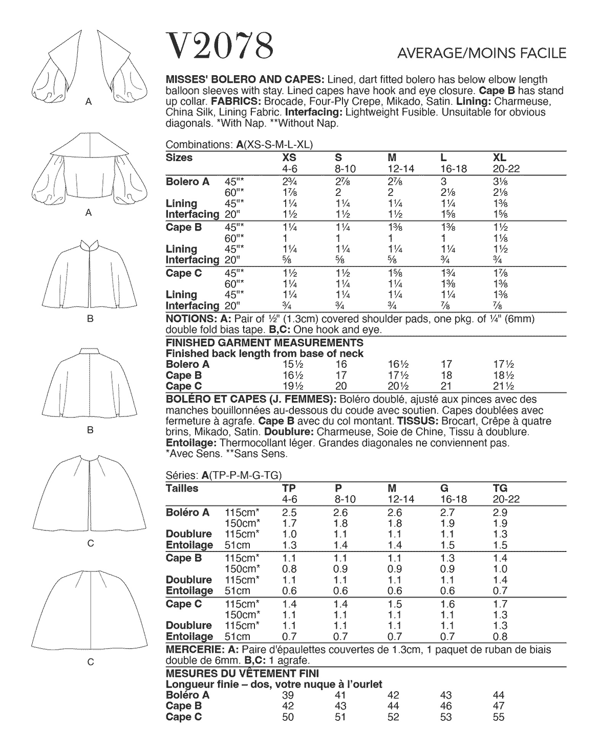 Symønster Vogue Patterns 2078 - Jakke Topp - Dame - Fest | Bilde 4