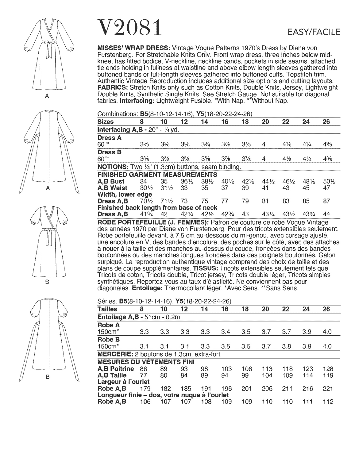 Symønster Vogue Patterns 2081 - Kjole Vintage - Dame | Bilde 5