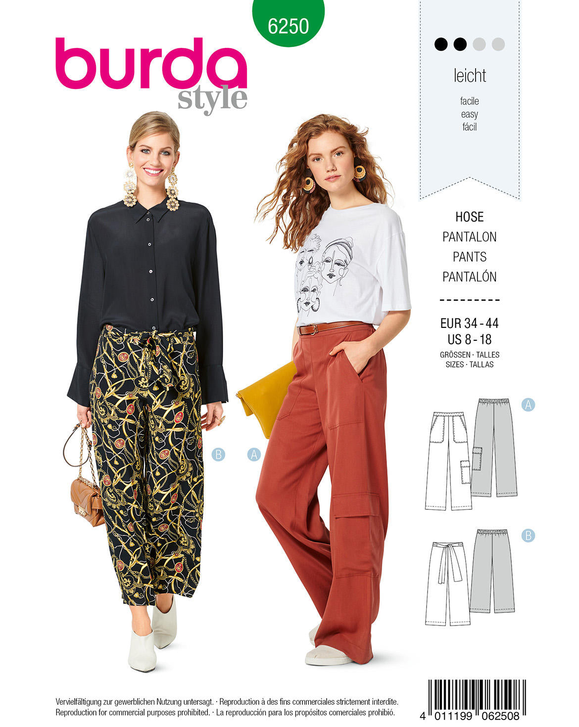 Symønster Burda 6250 - Bukse - Casual | Bilde 5