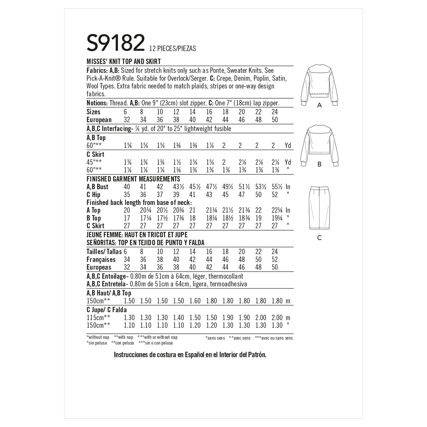 Symønster Simplicity 9182 - Topp Skjørt - Dame | Bilde 5