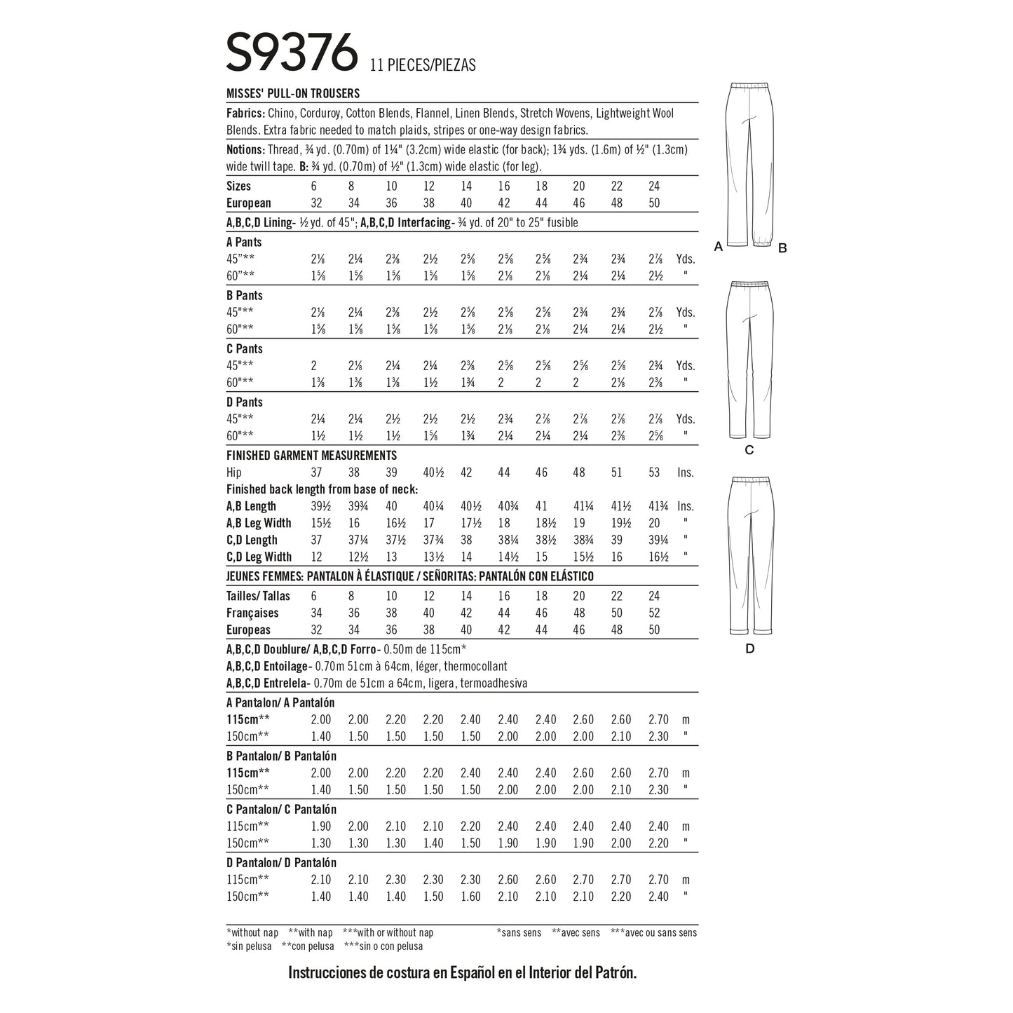 Symønster Simplicity 9376 - Bukse - Dame | Bilde 7