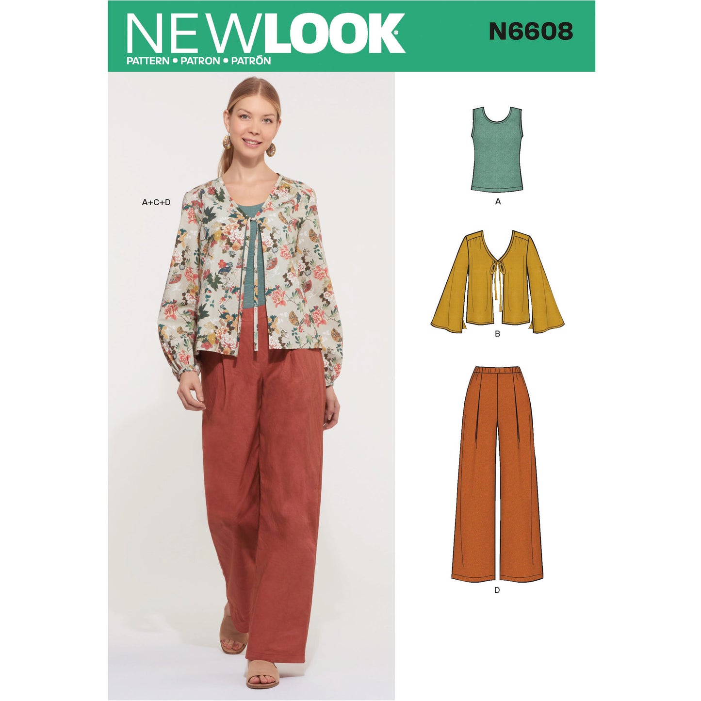 Symønster New Look 6608 - Jakke Topp Bukse - Dame | Bilde 4