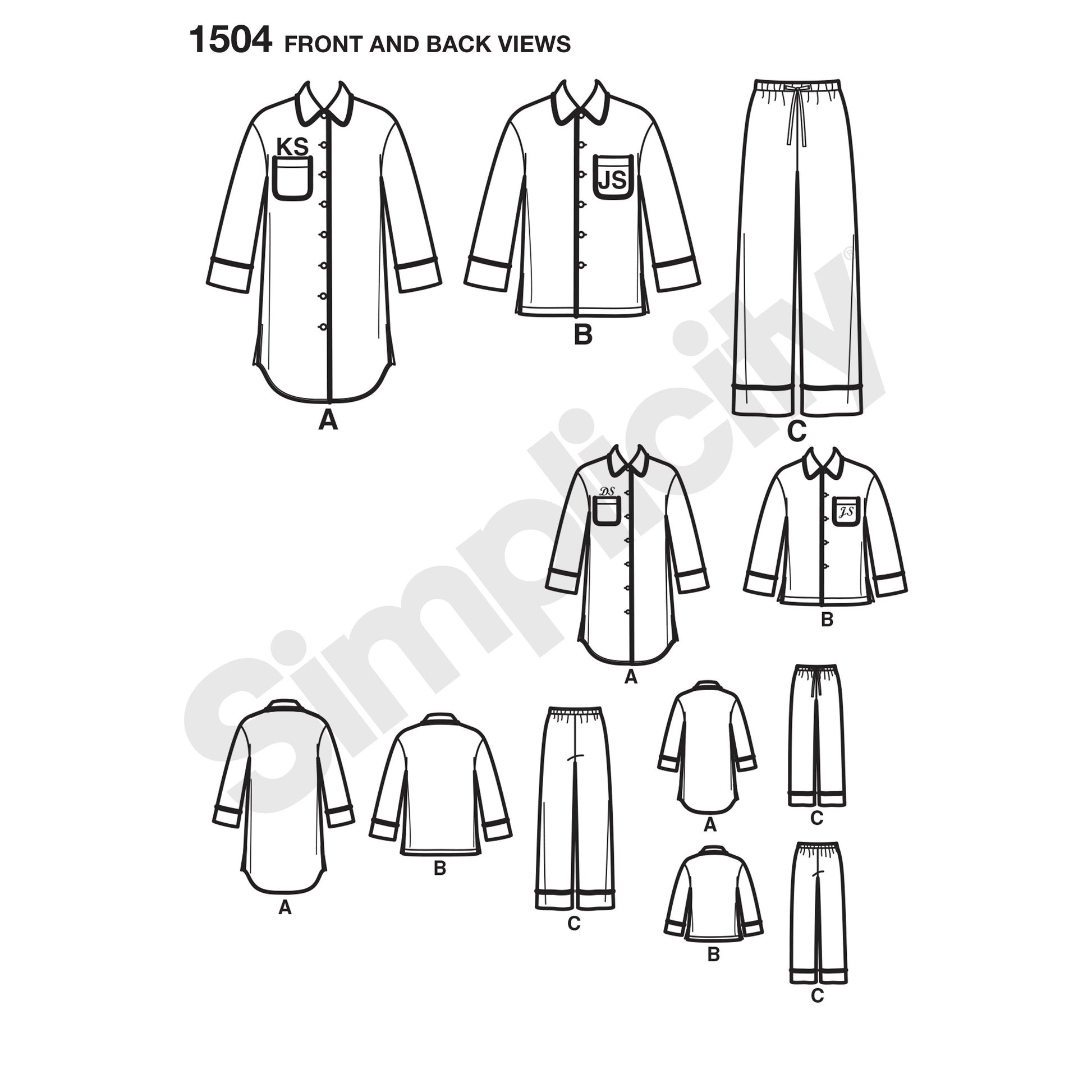 Symønster Simplicity 1504 - Bukse Skjorte | Bilde 3