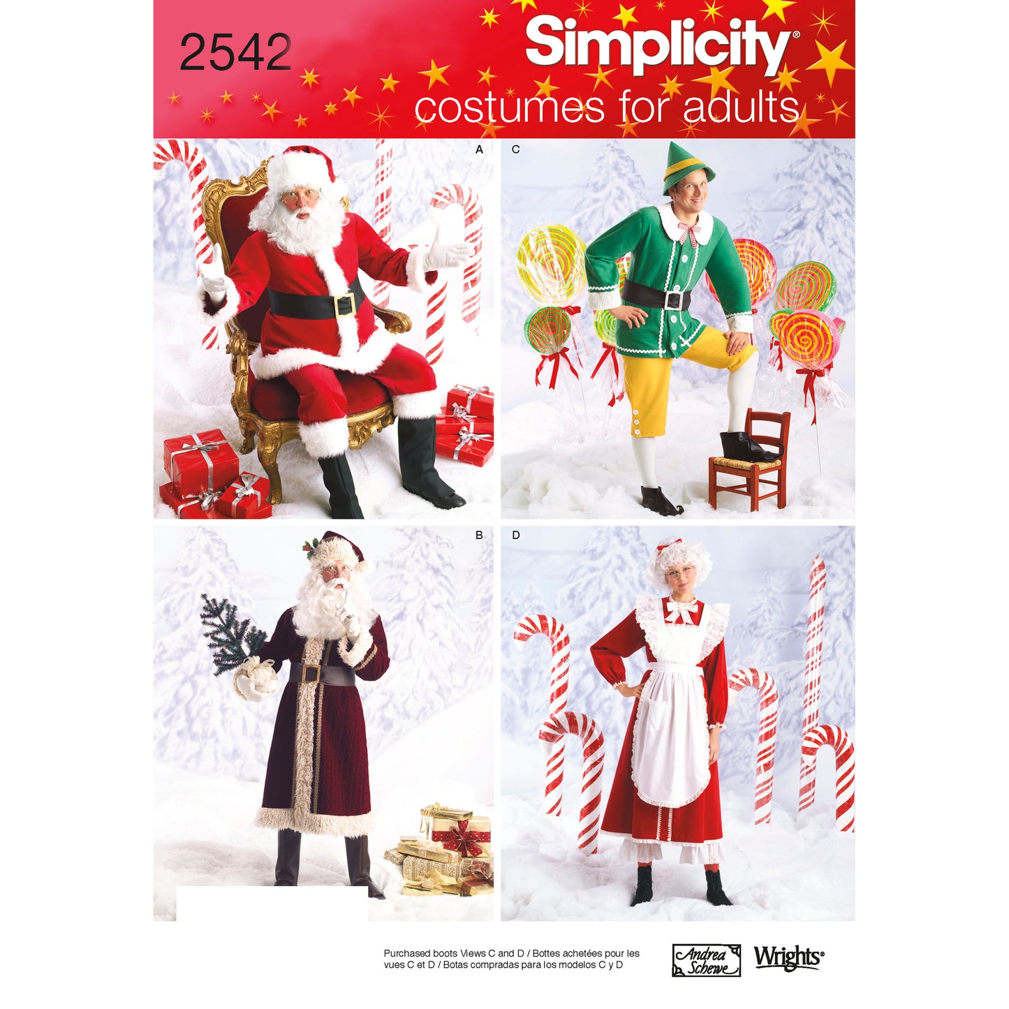 Symønster Simplicity 2542 - Kostyme - Dame - Jul Karneval | Bilde 6