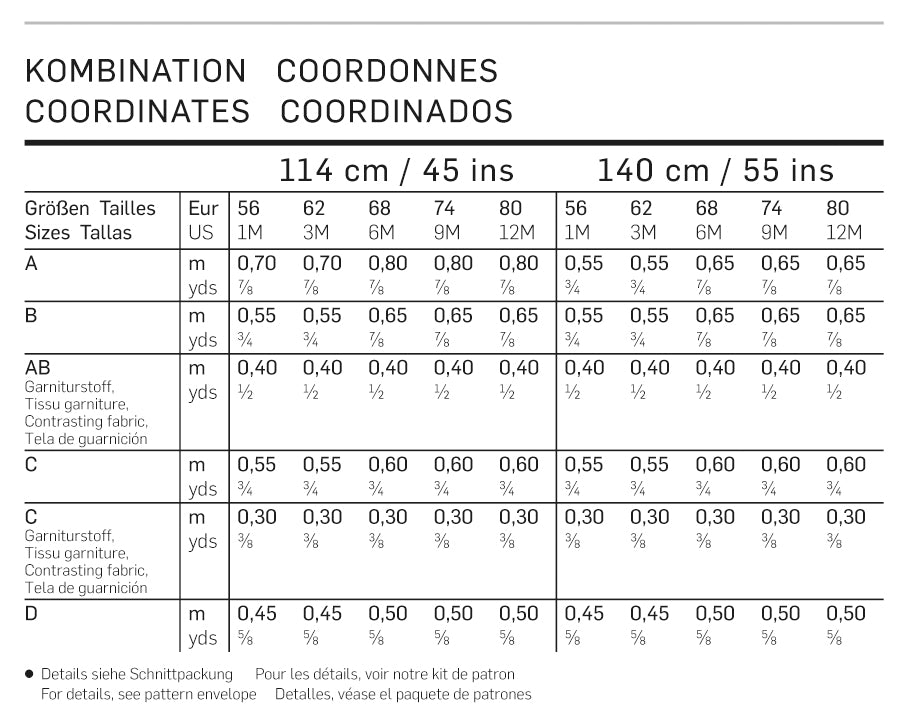 Symønster Burda 9462 - Coordinates Buksedrakter Kjole - Baby | Bilde 8