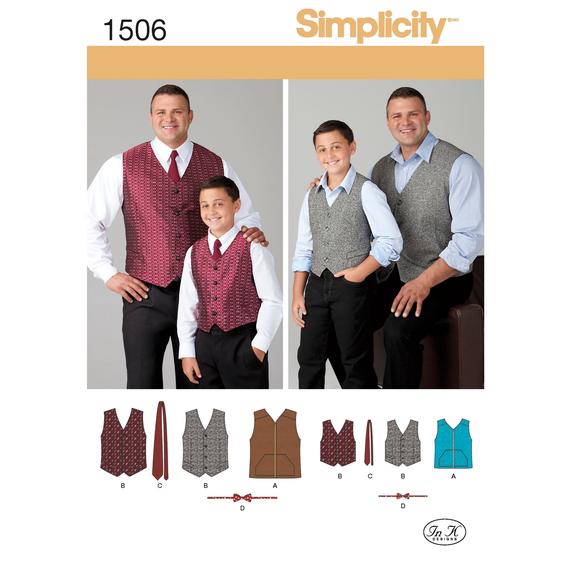 Symønster Simplicity 1506 - Vester - Gutt | Bilde 5