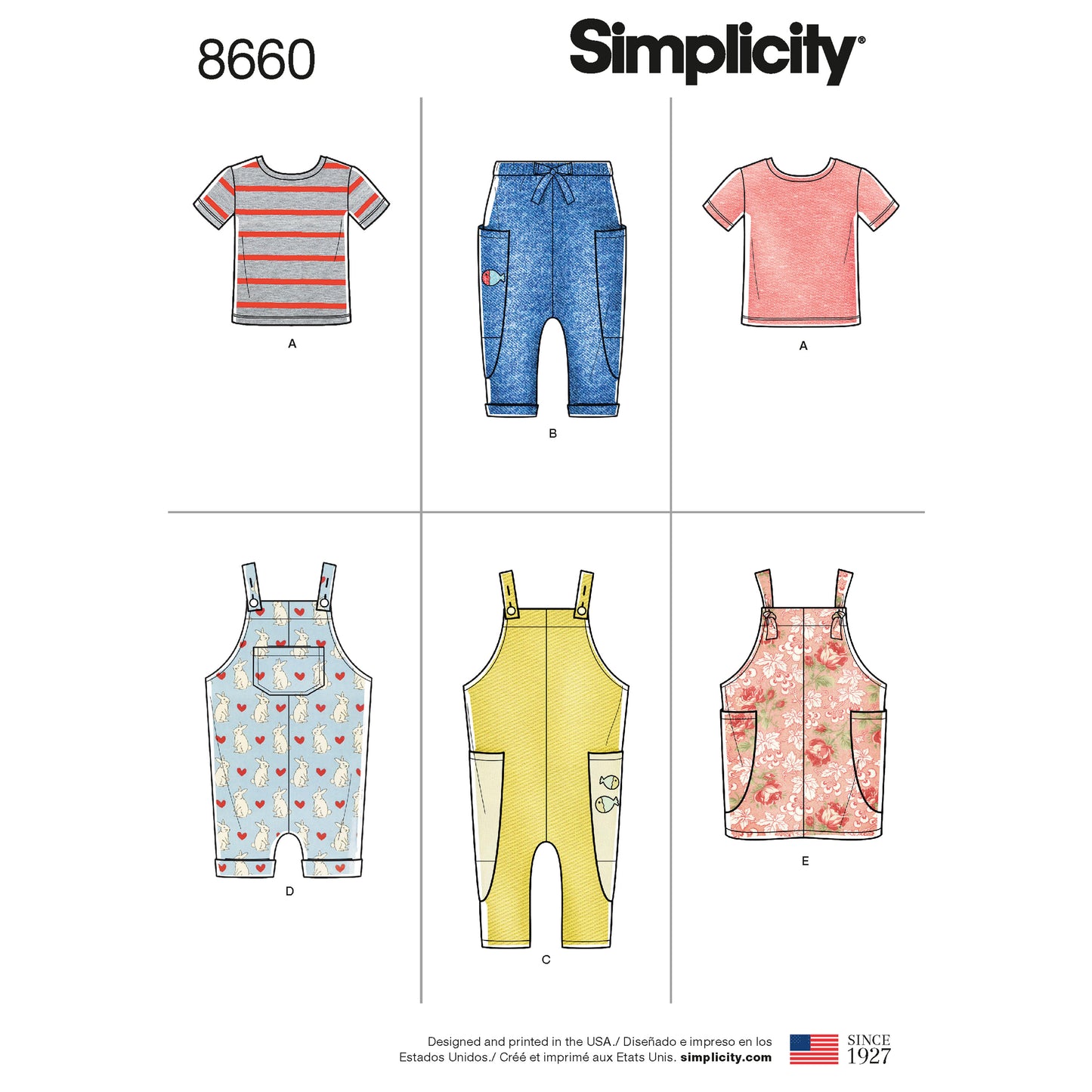 Symønster Simplicity 8660 - Topp Bukse Skjorte - Baby - Sport | Bilde 3